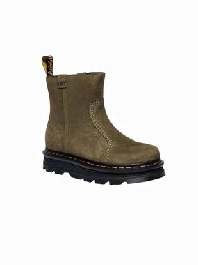 Dr. Martens Zebzag Rigger Slip On Nubuck Boots Green